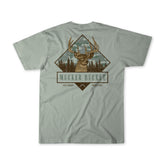 mucker bucket - white tail camo premium tee back