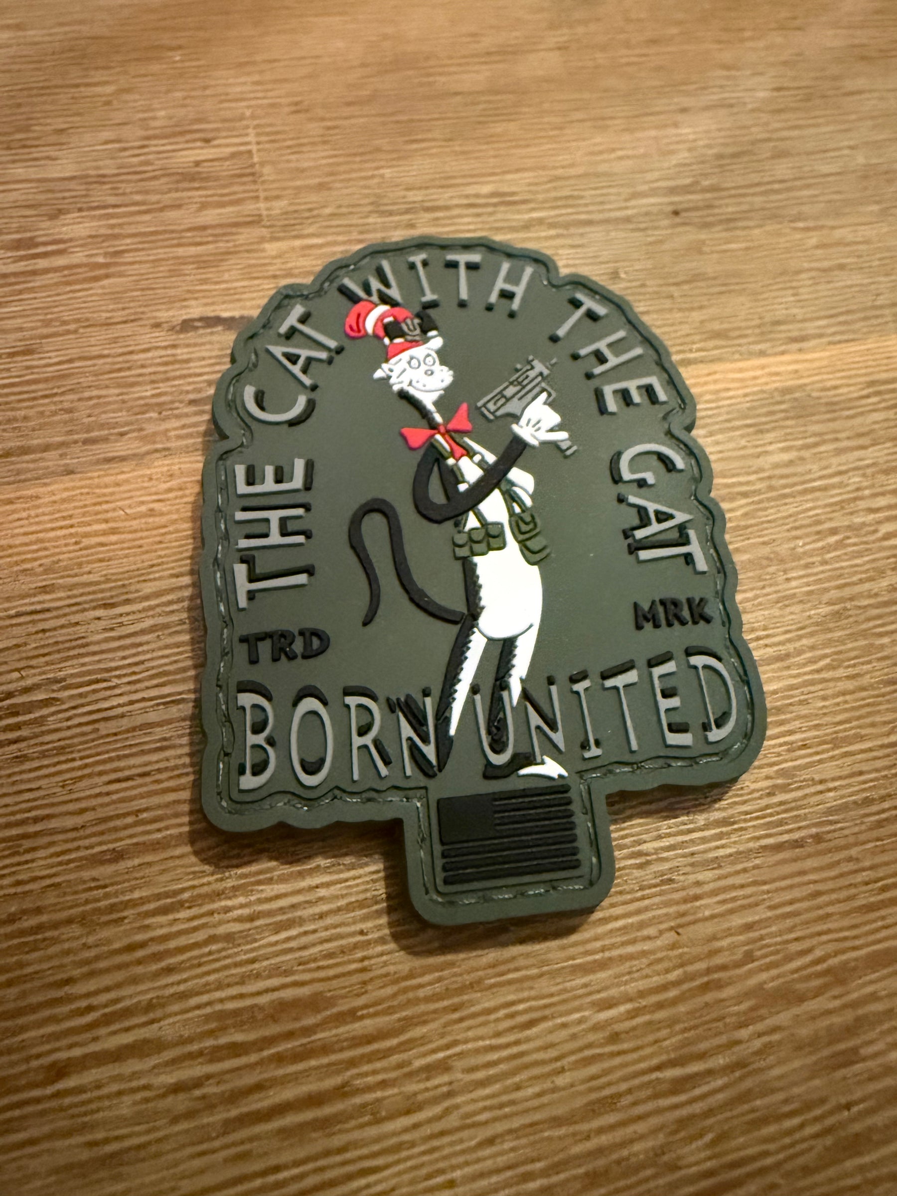 born united - cat with the gat pvc patch