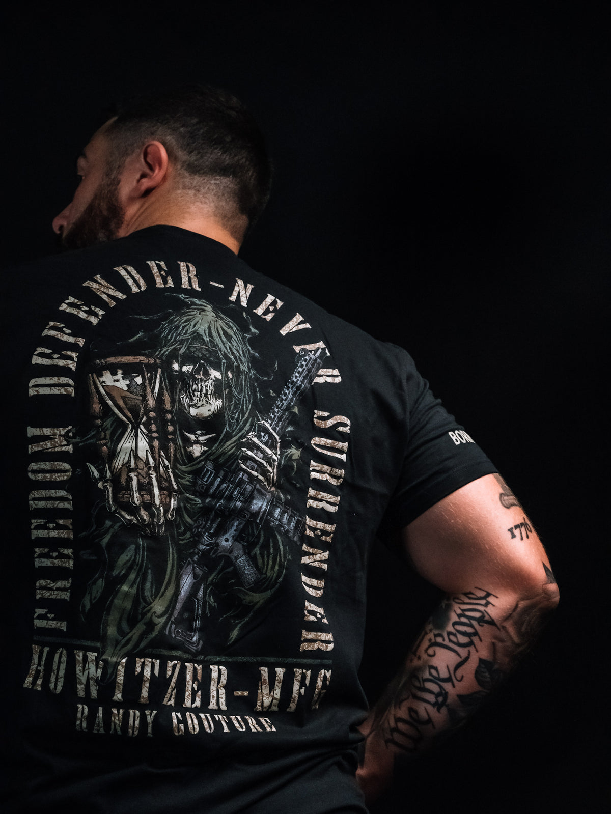 born united x howitzer - never surrender tee back