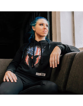 grunt style - american valkyrie cropped hoodie on model