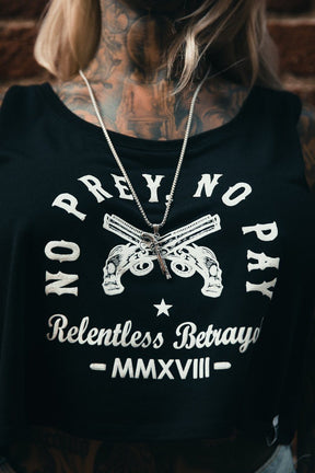 relentless betrayal - pirate gun necklace on model