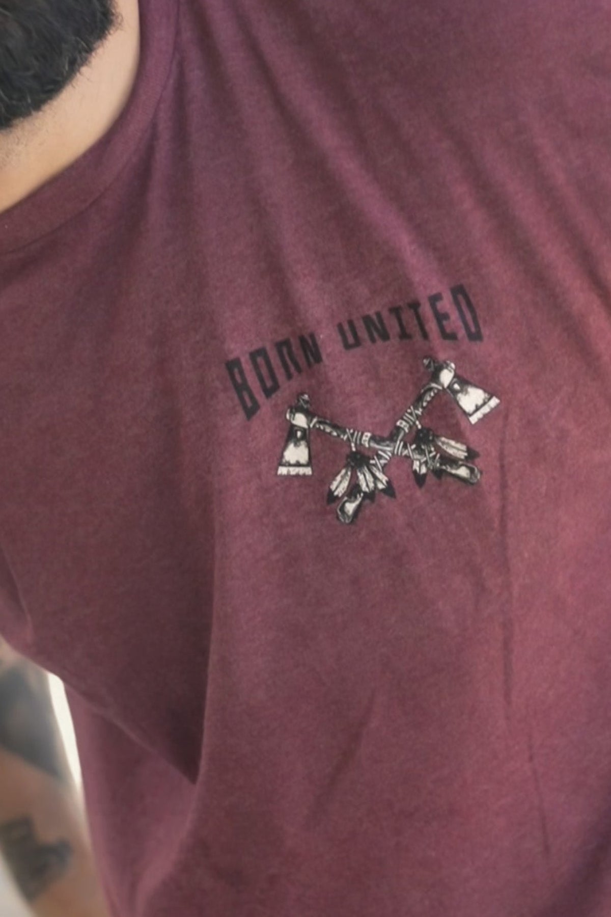 born united - tomahawk logo t-shirt