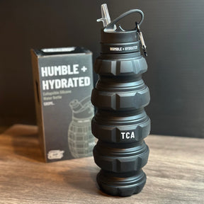 tango charlie - humble and hydrated extendable water bottle black