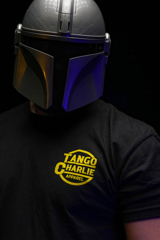 tango charlie - boba fitt tee shirt front on model