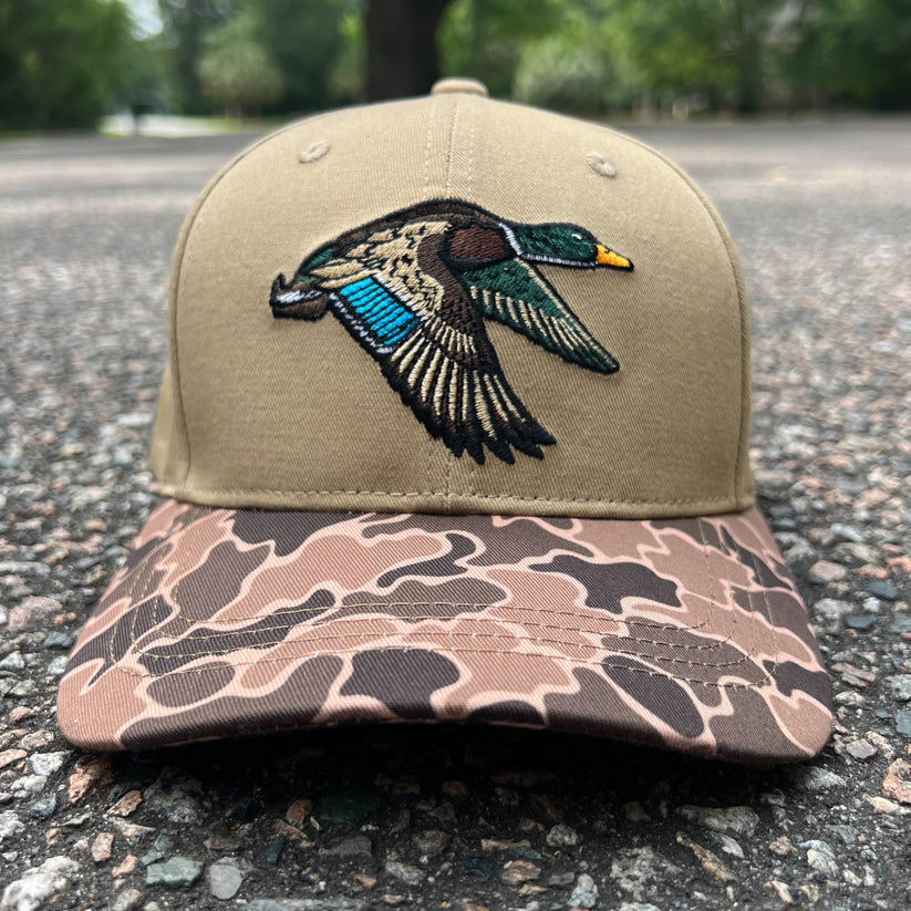 mucker bucket -mallard old school camouflage hat