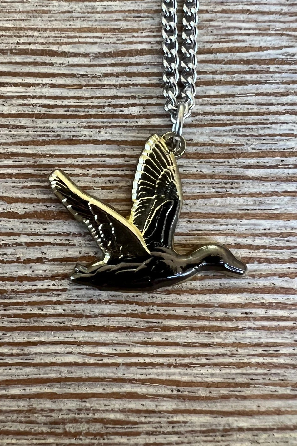 mucker bucket - duck it golden wings pendant necklace