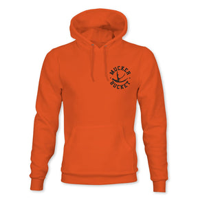 mucker bucket - monster buck hunter orange premium hoodie front