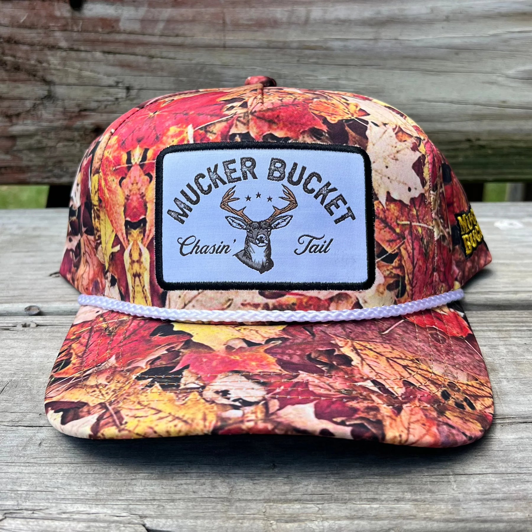 mucker bucket - chasin' tail fall camo bucket hat