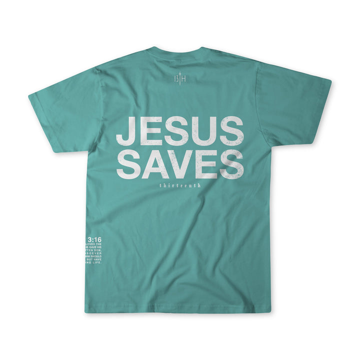 Jesus Saves Premium Tee - Seafoam