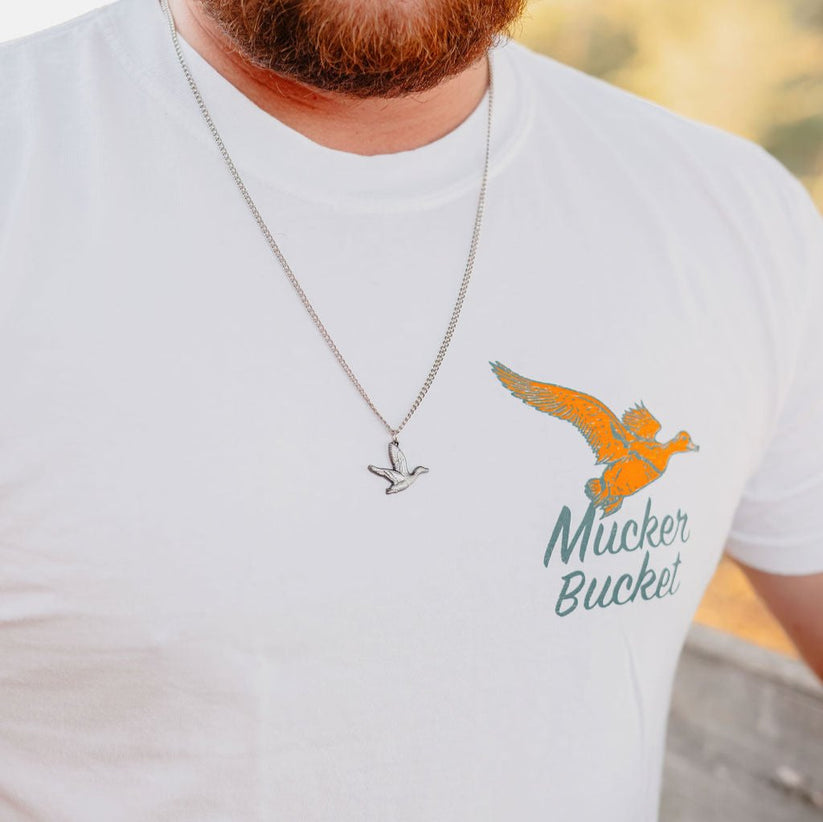 mucker bucket - vintage duck premium t-shirt front on model