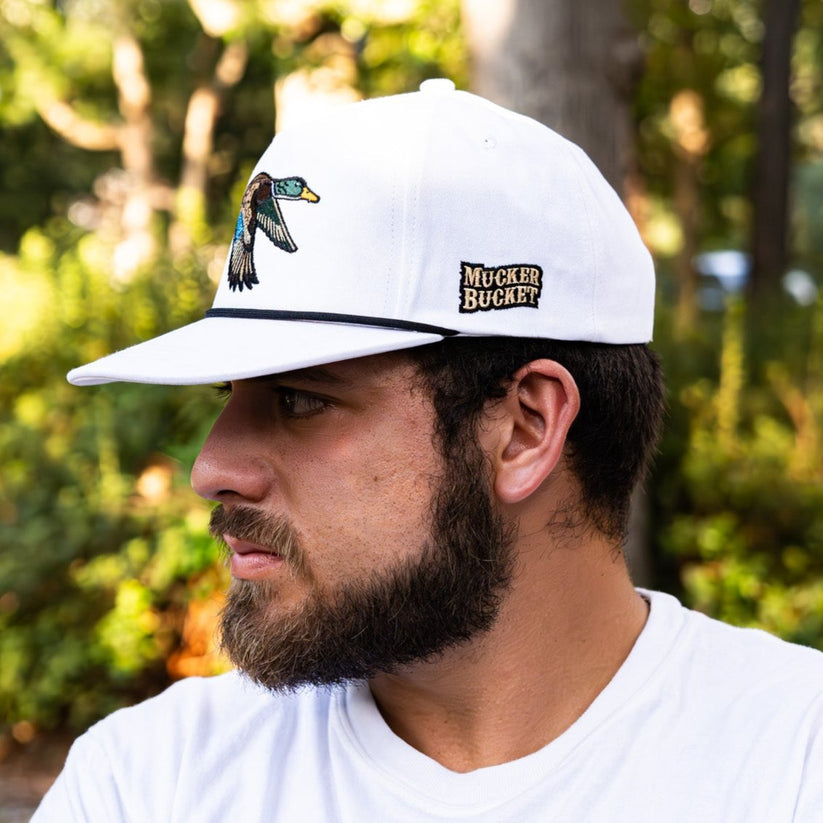 mucker bucket - mallard trucker hat side view