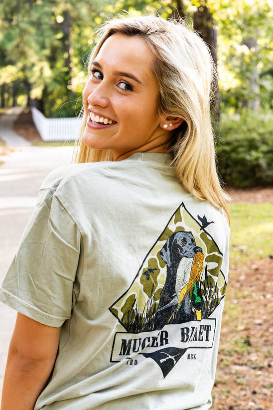 mucker bucket - unisex got one premium tee back on model