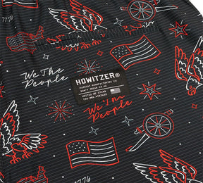 howitzer - neon boardshorts closeup