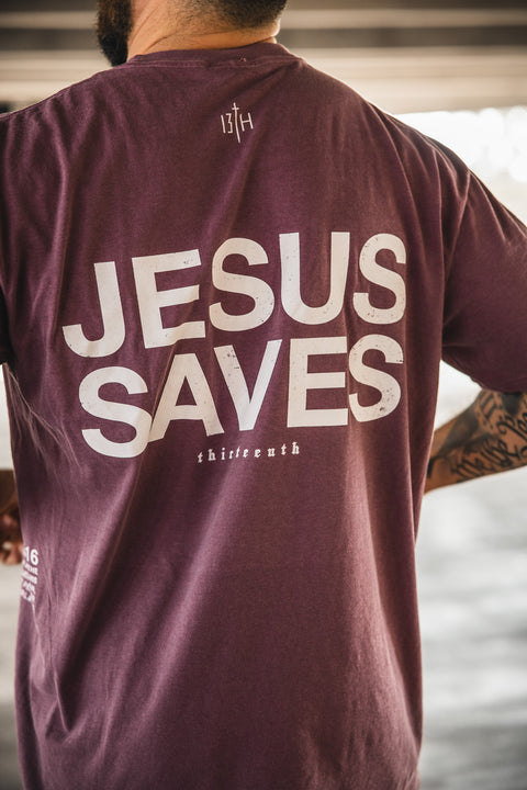 Jesus Saves Berry Tee
