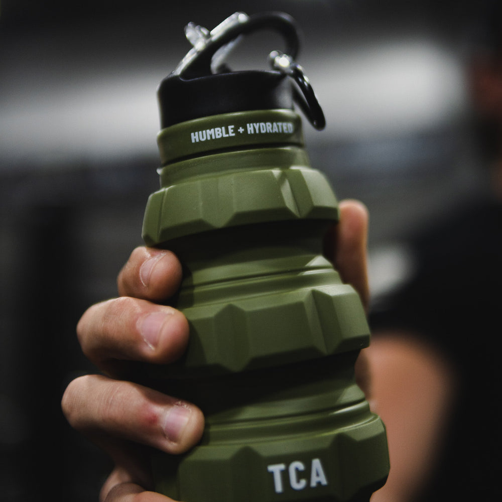 tango charlie - humble and hydrated water bottle carabiner army green