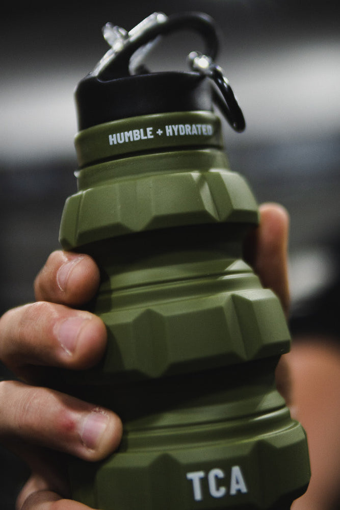 tango charlie - humble and hydrated carabiner water bottle black