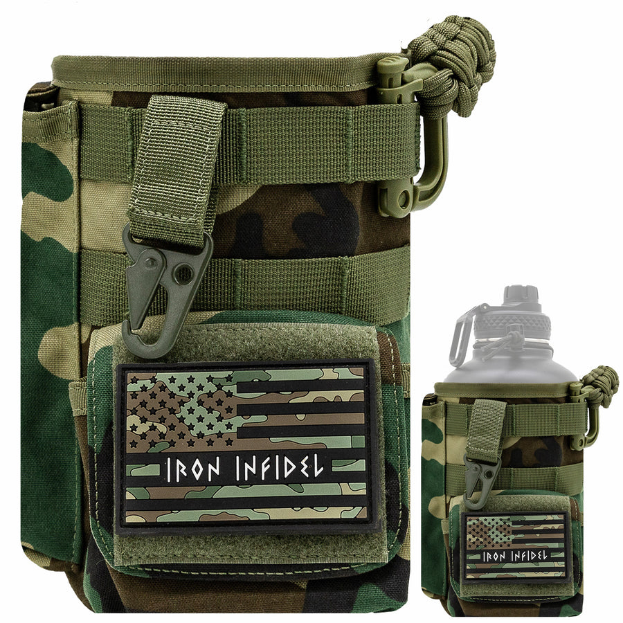 iron infidel - battle bottle sleeve woodland