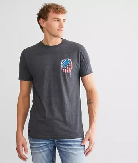 howitzer - arrow flag tee front on model