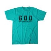 born united - god over government tahiti blue tee shirt