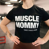 Muscle Mommy Black Crop