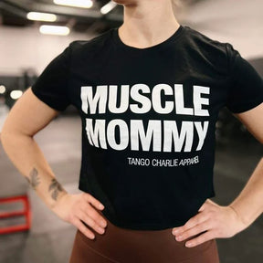 tango charlie - muscle mommy black crop