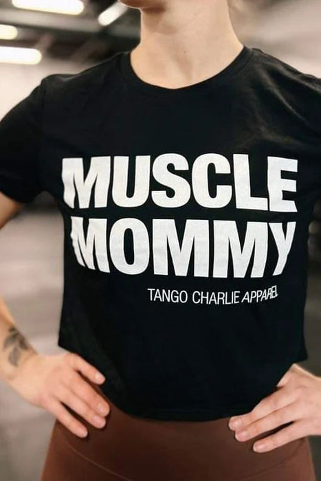 tango charlie - muscle mommy black crop
