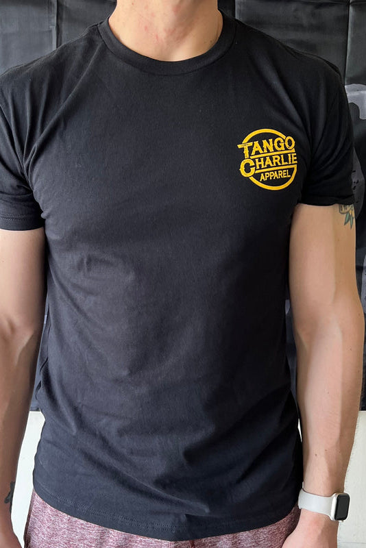 tango charlie - boba fitt t-shirt front on model