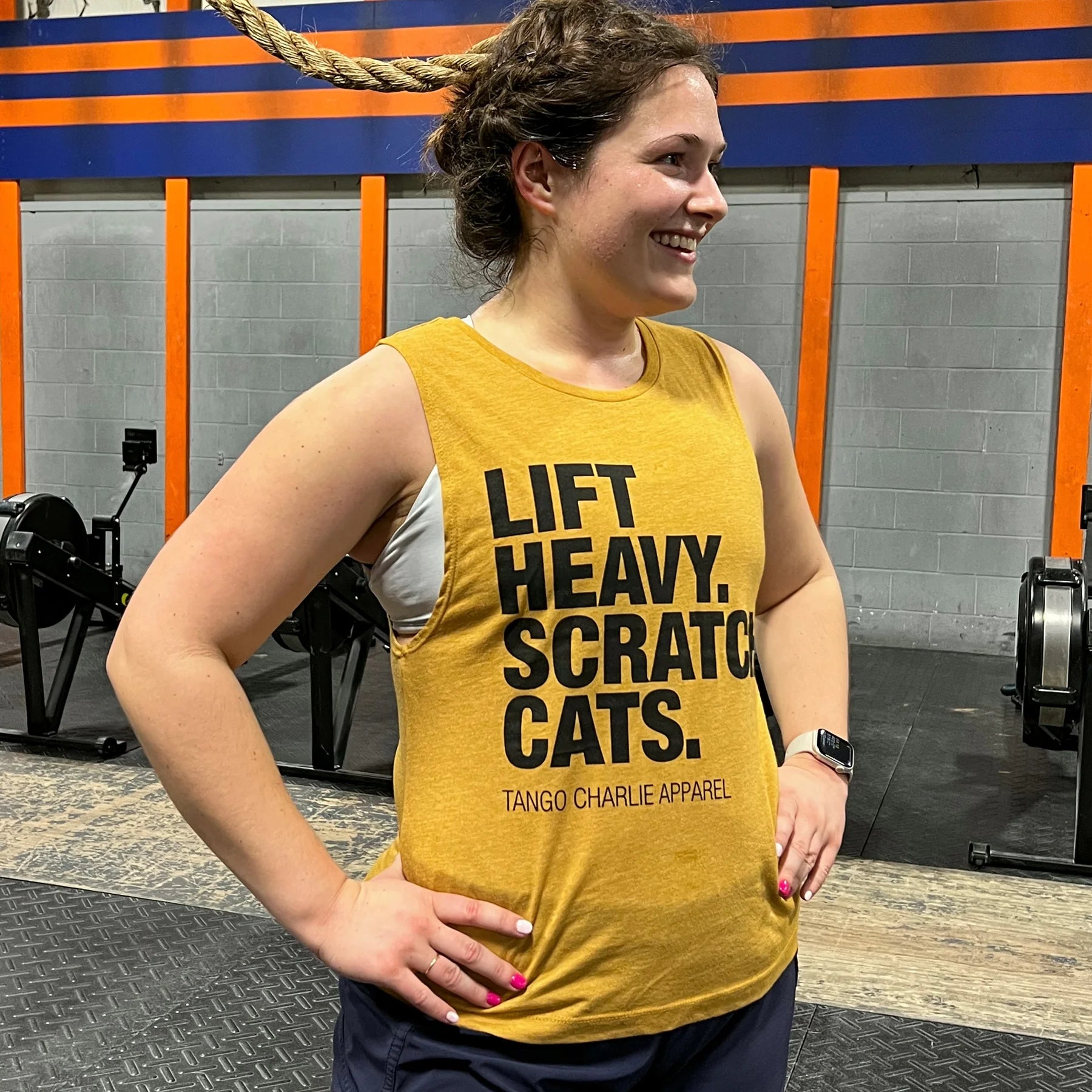 Lift Heavy. Scratch Cats Tank