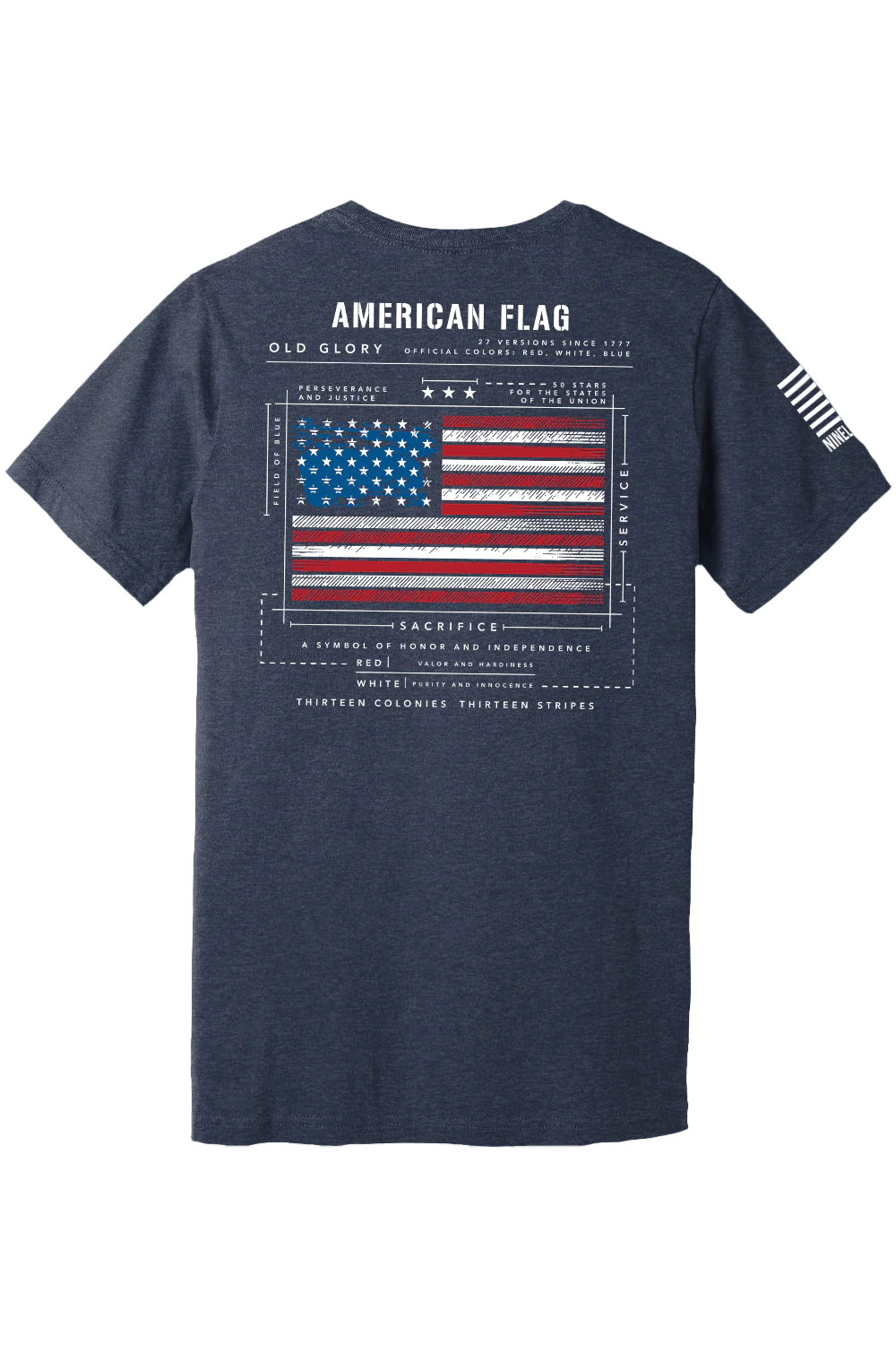 American Flag Schematic - Midnight Navy