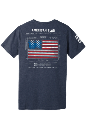 American Flag Schematic - Midnight Navy