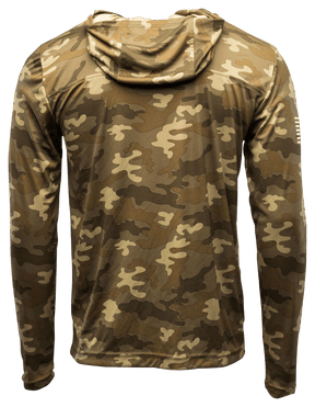 grunt style - hooded military green camouflage long sleeve upf shirt