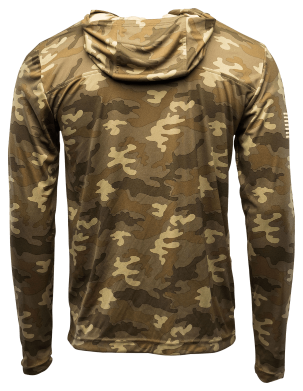 grunt style - hooded military green camouflage long sleeve upf shirt