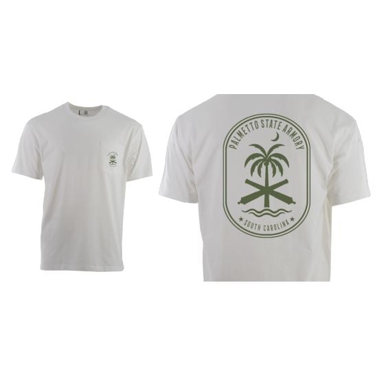 PSA "Palm Trees" Pocket T-Shirt- White