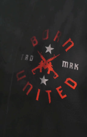 born united - logo hooded sweatshirt detail