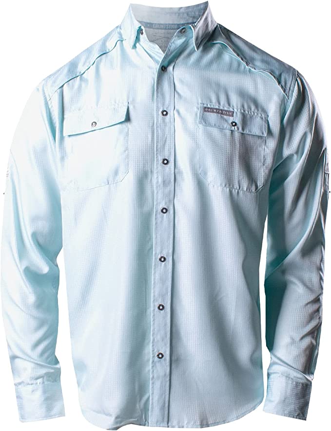 GS Long Sleeve Fishing Shirt - Light Blue