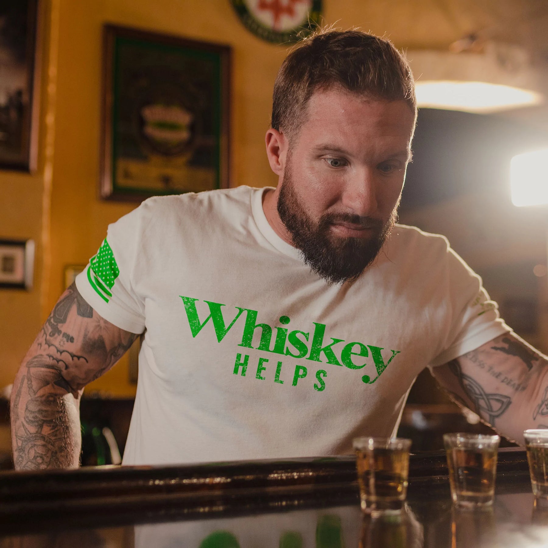 Whiskey Helps Tee - St. Patrick's Day Edition