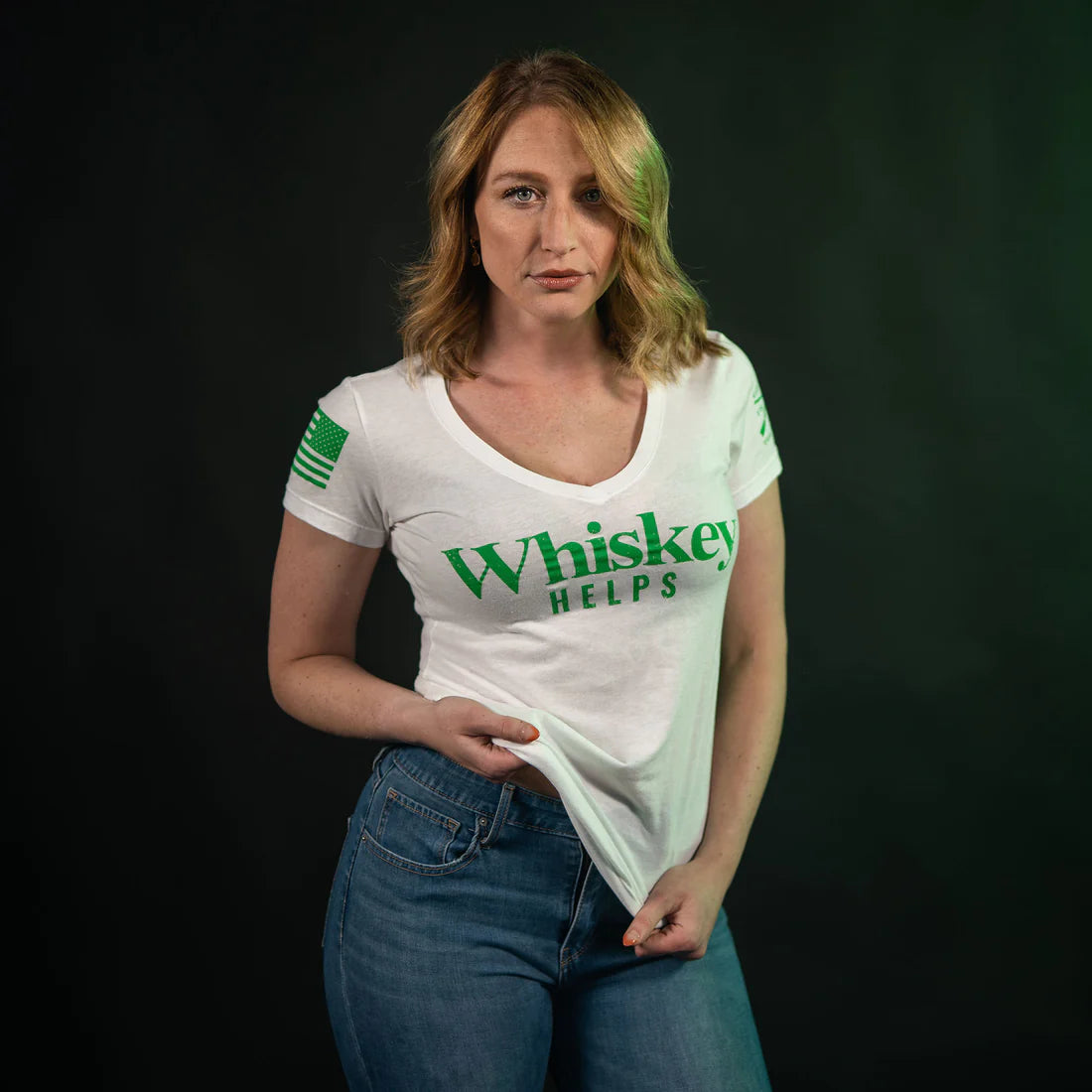 Women's Whiskey Helps V-Neck - St. Patrick's Day Edition