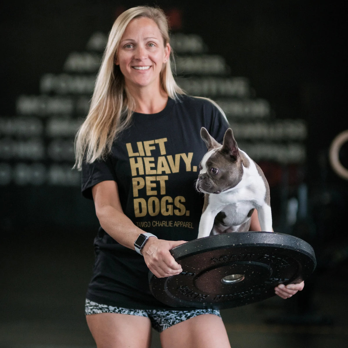 Lift Heavy. Pet Dogs. Gold Edition T-Shirt