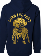 Burn The Ships Gold Foil Hoodie - Navy