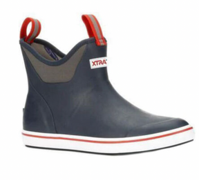 Men's 6 inch Ankle Deck Boot Navy/Red