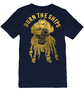 Burn The Ships Navy Gold Foil T-Shirt